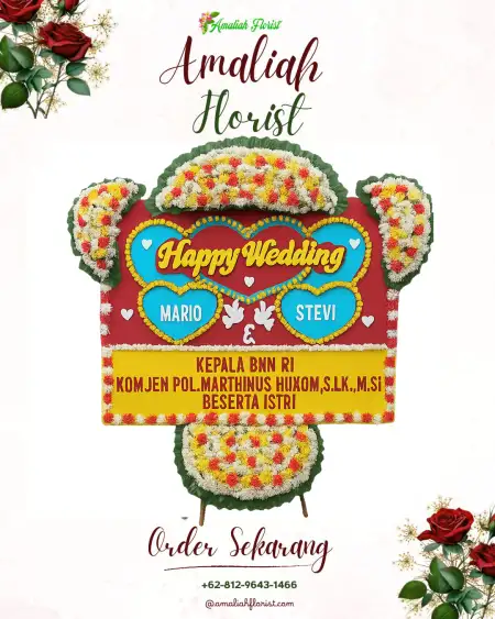 Papan Bunga Pernikahan Trate